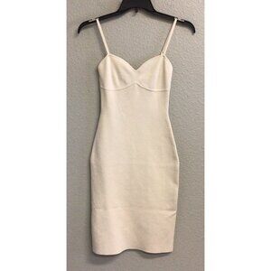 Aritzia Babaton Ivory Lariat Sweetheart Midi Knit Dress Women’s Size Medium